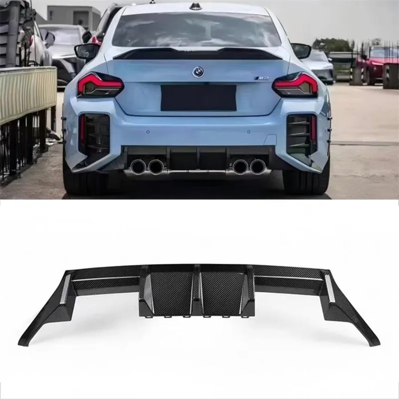 

Для BMW M2 G87 2023-2025 настоящий сухой автомобильный задний бампер из углеродного волокна, диффузор, сплиттер, спойлер, задние автомобильные аксессуары, комплект кузова