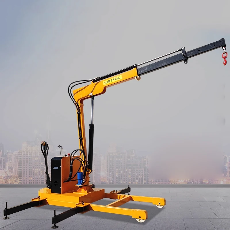 Mobile Crane Fully Automatic Electric Traveling Hydraulic Crane Compact Electric Boom Rotating Lift DC 48V/32A(Customized)