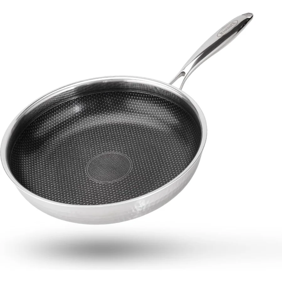 

Hybrid 8 inch Stainless Steel Non Stick Skillet for Versatile Cooking Applications PFOA Free Nonstick Surface Ideal for Stoveto