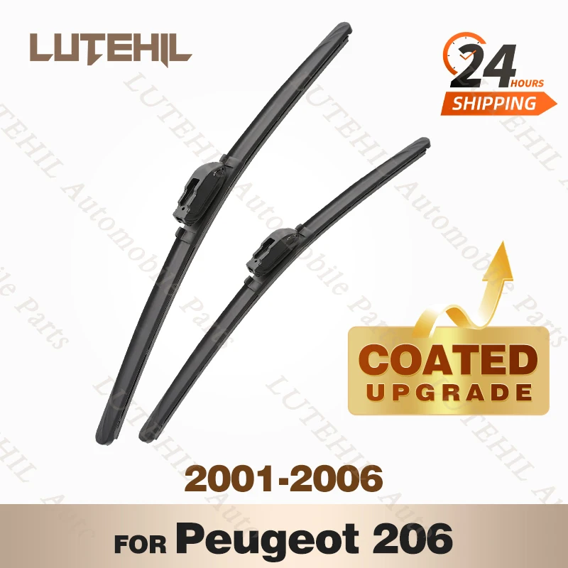 

LUTEHIL's Silicone Front Wiper Set For Peugeot 206 2001 - 2006 2002 2003 2004 2005 coated windshield wiper blade 26"+16"