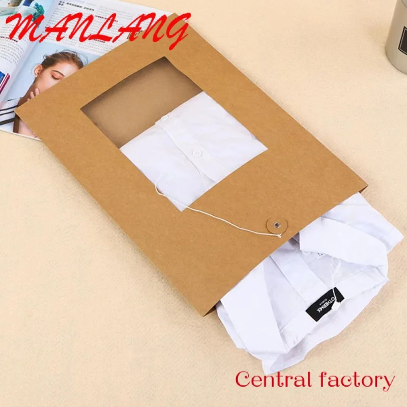 Custom  Custom A4 Kraft Paper Envelope File Bag Paper Storage Document Folder packing clothes Office Supplies with String Closur