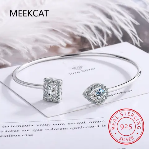럭셔리 다이아몬드 여성용 팔찌 삼성 갤럭시 워치 8 40/44mm 8클래식 46mm 메탈 스트랩 밴드 갤럭시 워치 울트라 47mm 벨트 10 1CT 배 컷 GRA 인증 Moissanite Bangles 여성용 S925 솔리드 실버 랩 다이아몬드 팔찌 생일 선물 쥬얼리
