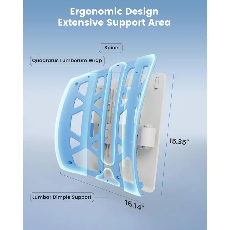 Almohada de apoyo lumbar para silla de oficina, almohada ergonómica de apoyo para la espalda con altura ajustable, mejora la postura, cojín para la espalda con