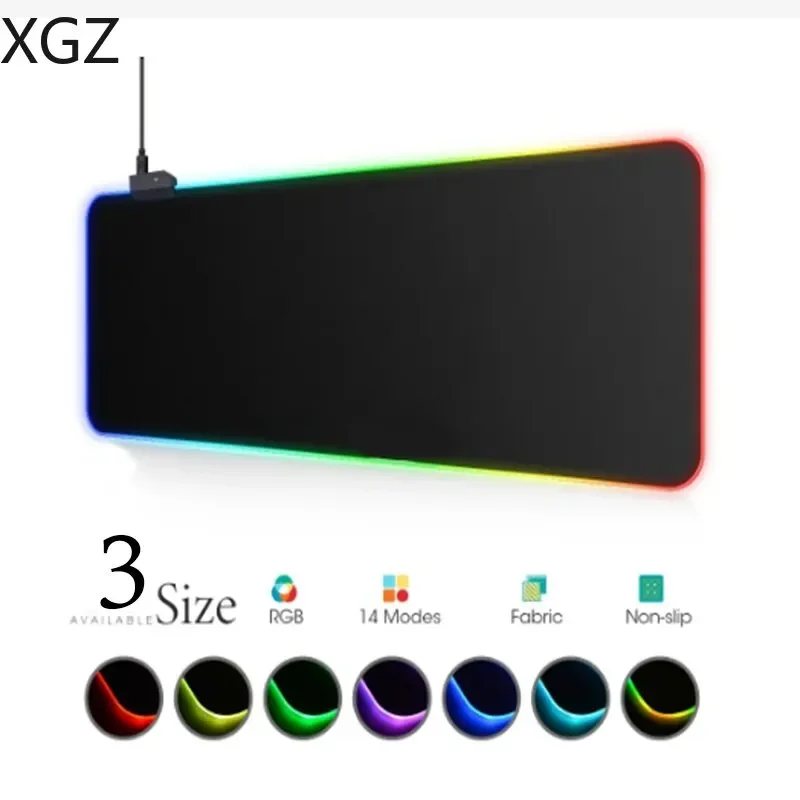 RGB 14 Kinds SwitchingLED Light Mousemat Keyboard Cover Desk-mat Colorful Surface MousePad Waterproof Multi-size Computer Gamer