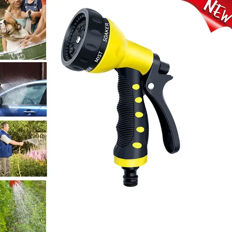 Garden Hose Nozzle Water Hose Sprayer 8 Watering Patterns Thumb Control On Off Valve High Pressure Nozzle Sprayer For Gardening