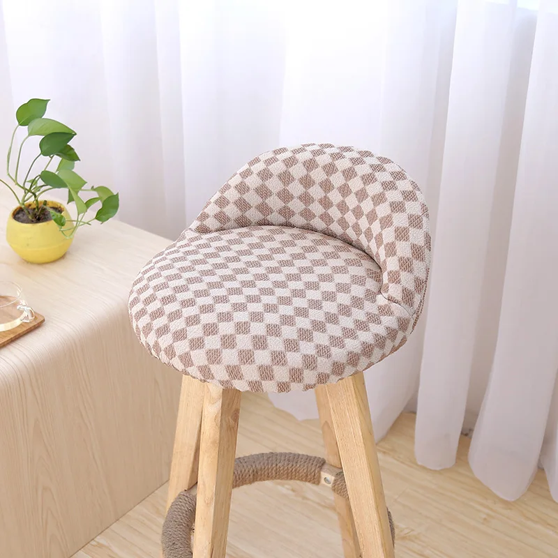 Bar Chair Cover Cotton Dustproof Anti-Skid Elastic Jacquard Modern Wear-Resistant Bedroom Restaurant Hotel Dining Chair Cover