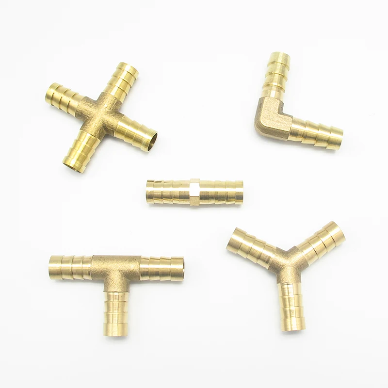 4mm 5mm 6mm 8mm 10mm 12mm 14mm 16mm 19mm 25mm Hose Barb Brass Barbed Straight Elbow Tee Y 2 3 4 Way Pipe Fitting Connector