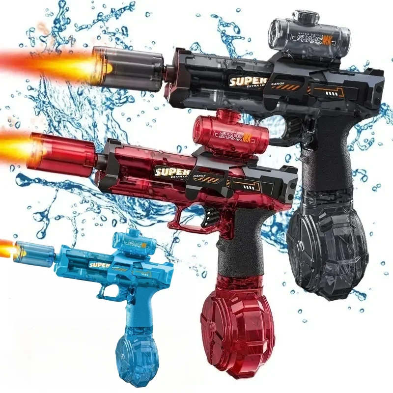 

Simulated Fire and Recoil Electric Water Gun Toy for Children Automatic Sensor Light Water Pistol Summer Outdoor Beach Kids Toys