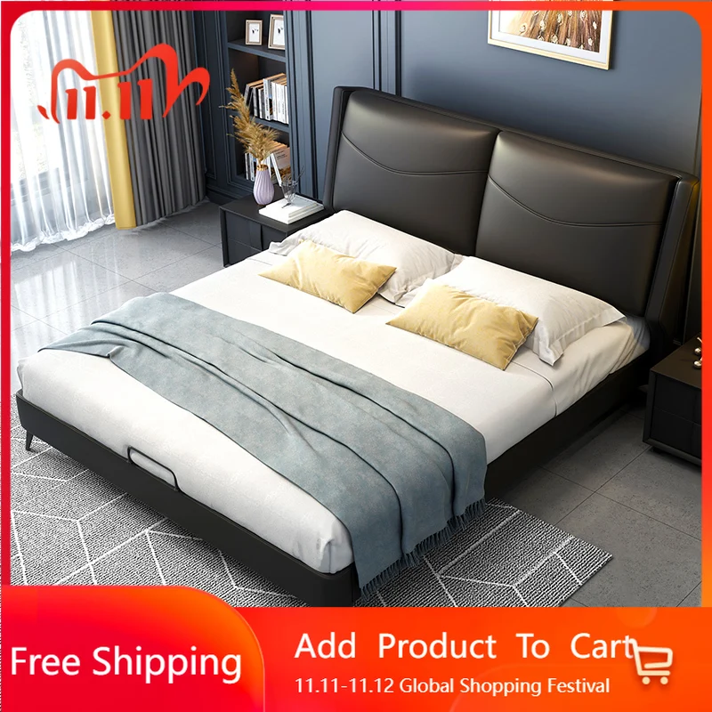

Regale Comfortable Bed Designer Simple High Quality Light Luxury Leather Bed Aesthetics Romantic Luxury Beliche Hotel Furniture