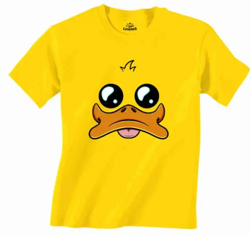 Rubber Duck Cute Cartoon Style Design 100% Cotton Men Yellow T Shirt