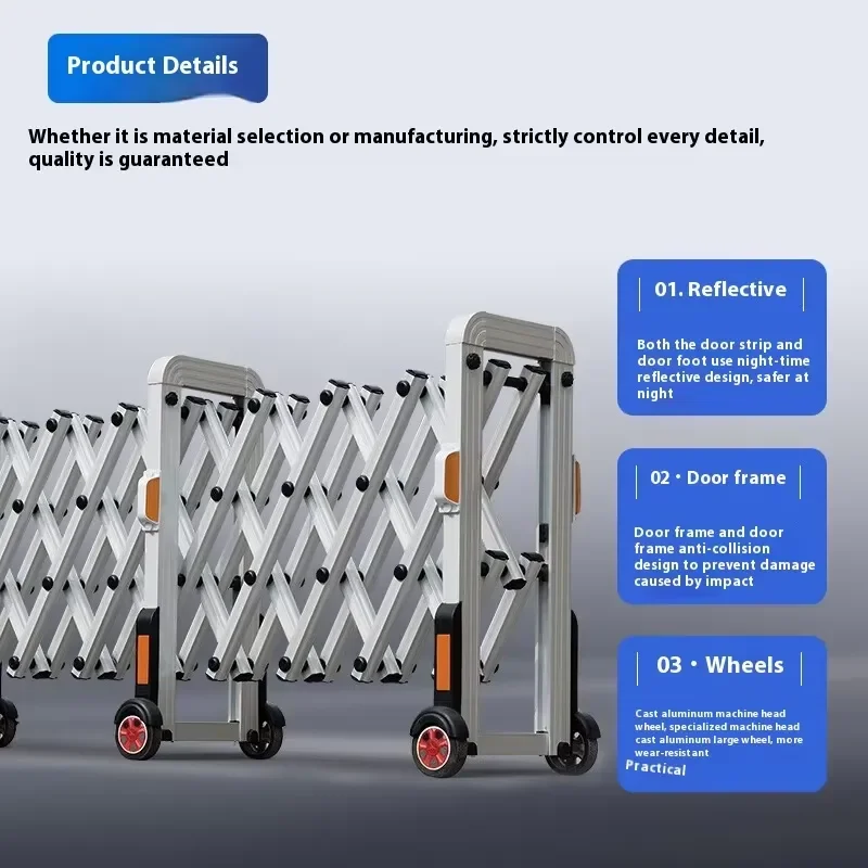 Modern Stainless Steel Barricade Telescopic Highway Guardrail for Mall Use Manual Push-Pull Retractable Shrink Gate