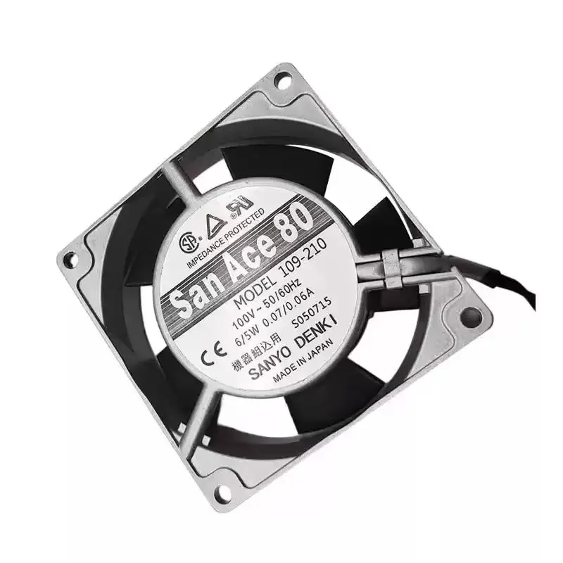 Original For Sanyo Denki San Ace 80 109-210 AC 100V 6W 8038 80mm 8cm Aluminum Frame Dual Ball Bearing Japan Inverter Cooling Fan
