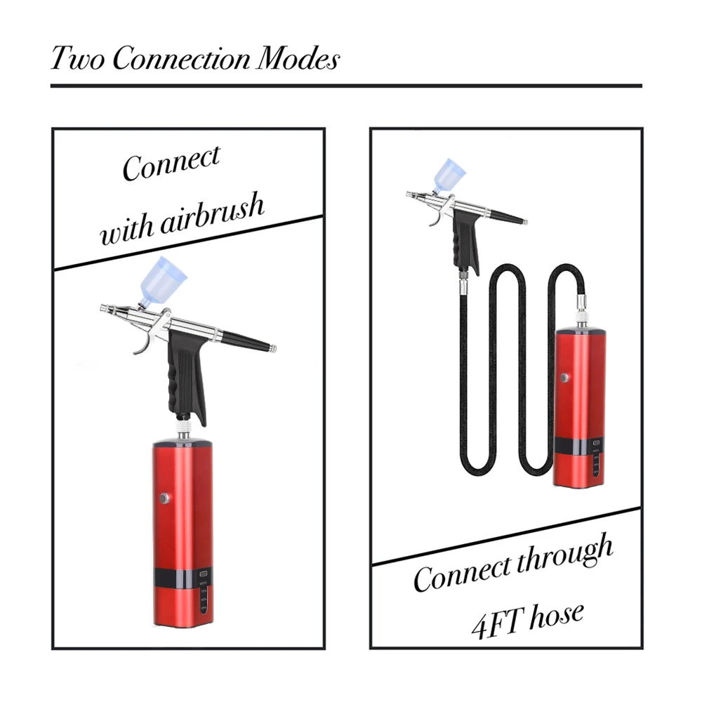 コンプレッサーセット付きミニコードレスエアブラシ,高圧,スーパーワーク,ミネラルカーアートデザイン,ネイルグラフィティグラフィックキット