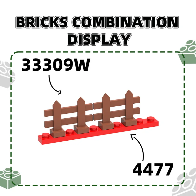 مكعبات بناء درابزين خشبية ، ملحقات moc ، متوافقة مع الطوب ، ألعاب أطفال ، صندوق هدايا ، وقي