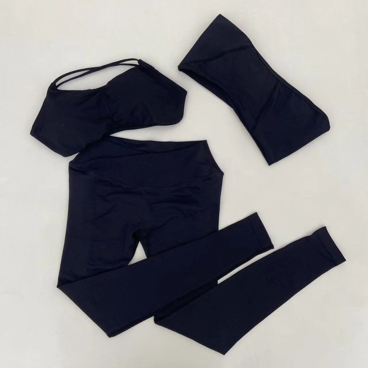 Yoga Vision Shrug 3 Pieces Top Leggings Gym Set Women's Seamless High Elastic Longline Vest Buttock lift Exercise Shorts Set - Image 3