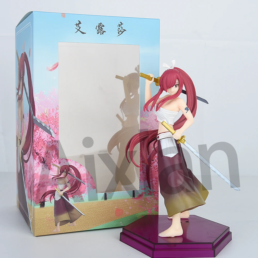 Aixlan Erza Scarlet Figure 19cm Demon Blade Red Sakura Non PVC Action Figure Amine Birthday Gift Collectible Figurine