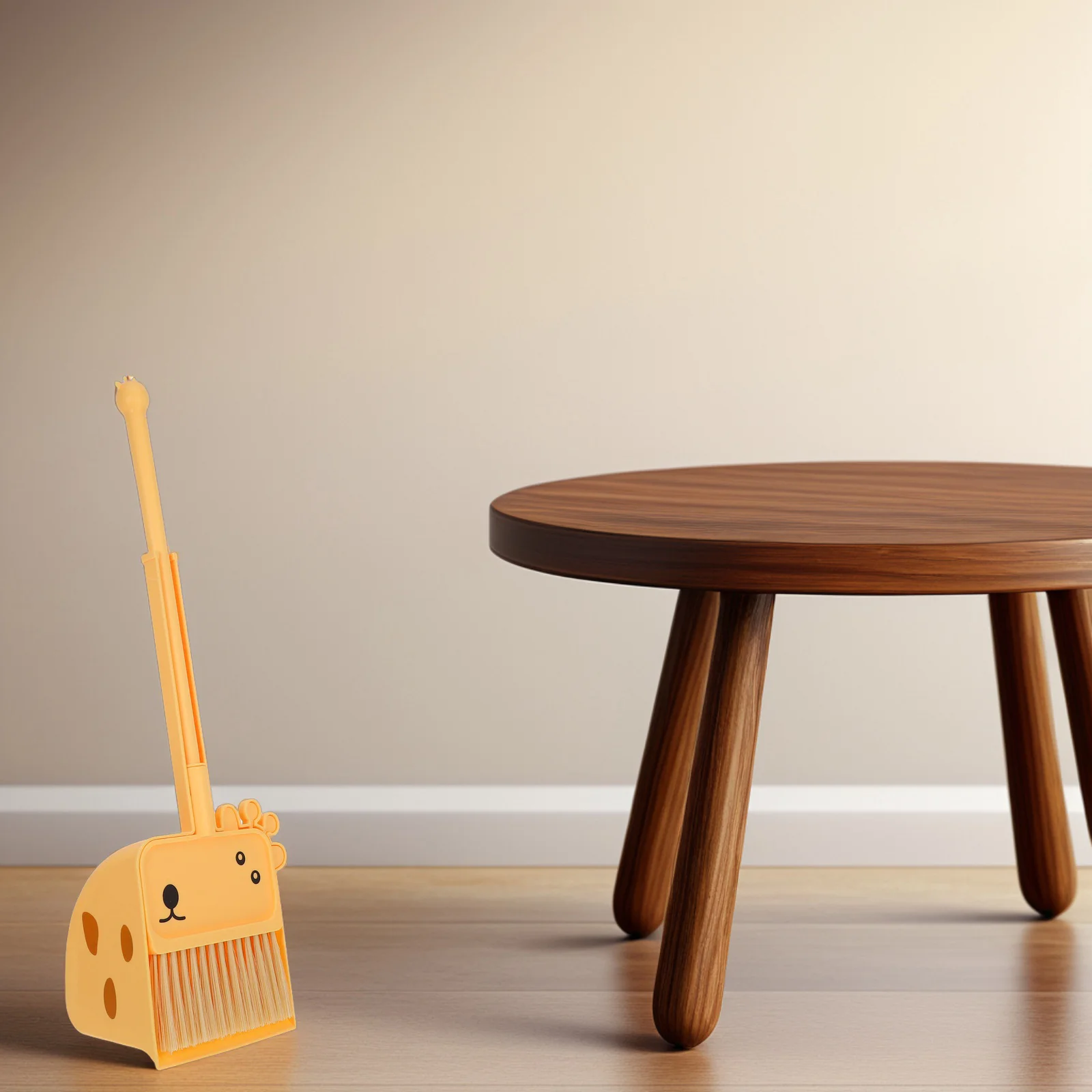 1Set Toddler Giraffe Themed Mini Broom Dustpan Cleaning Helper Kit Compact Small Educational Housekeeping Supplies Pretend Play