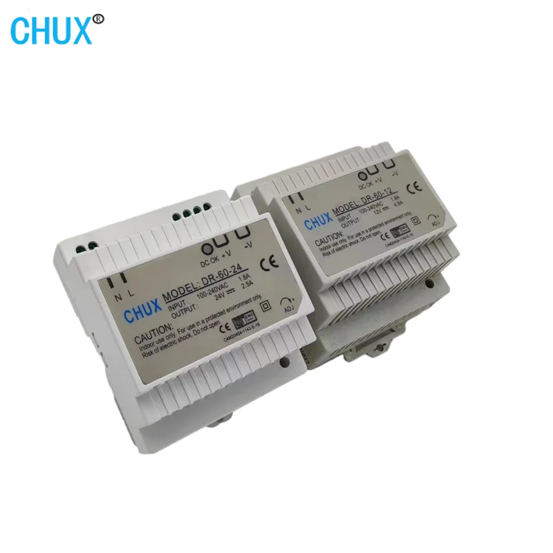 

CHUX DR 60W 5V 12V 24V 18V Switching Power Supply Din Rail Type Single Output LED Power Supplies For Industrial Transformer