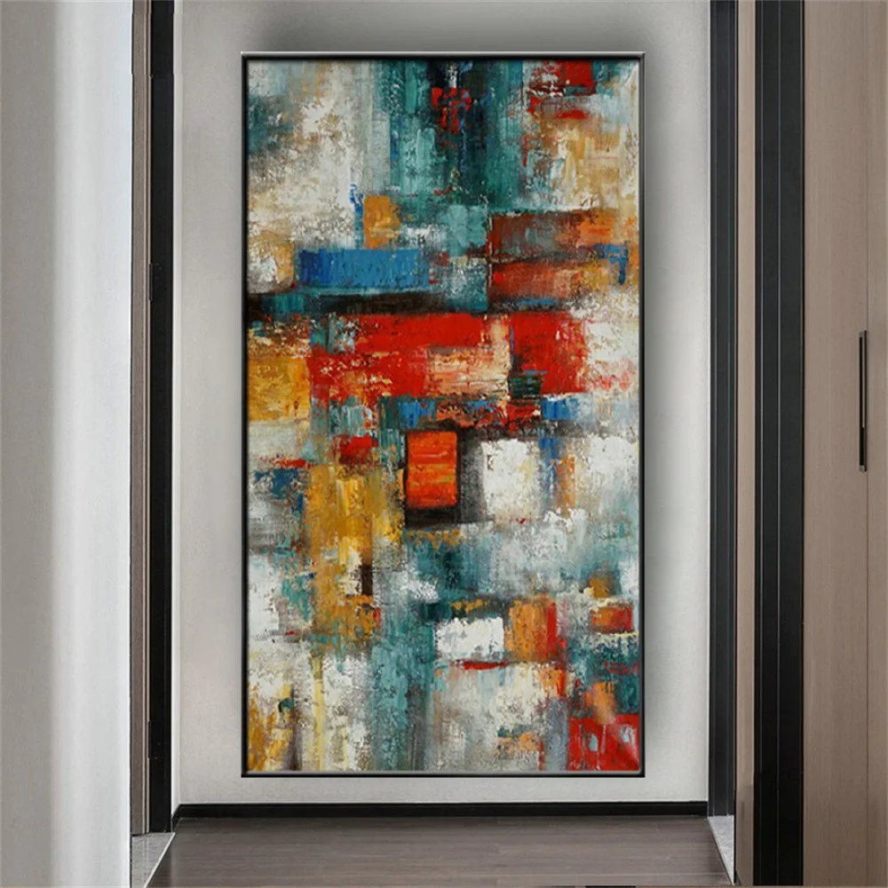 Imagem -06 - Decoração de Casa-modern Pop Geometria Wall Art Grande Tela Abstrata Pintado à Mão Pintura a Óleo Home Decor Quadro