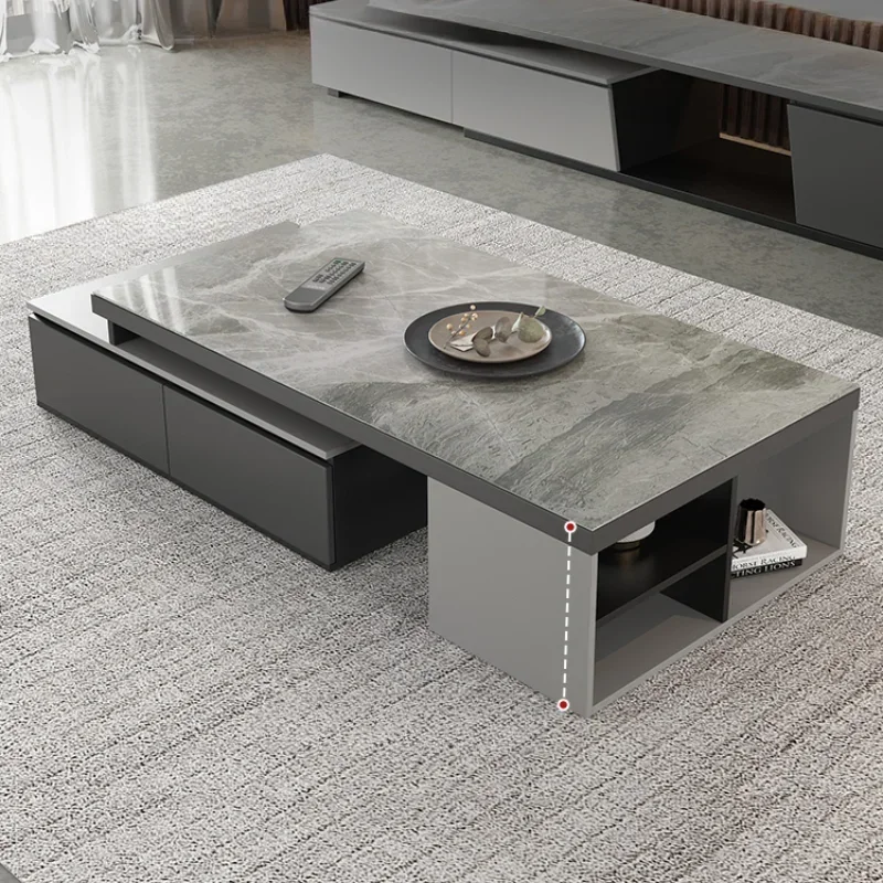 Simple Modern Coffee Table Storage Clear Floor Living Room Coffee Table Minimalist Italian Mesa Centro Salon Furniture For Home