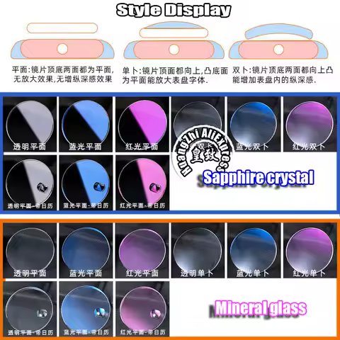 For Casio MDV-106 Sapphire crystal MOD MDV106 Double Dome Divers Watch Lens watch Parts Single Mineral glass Men With calendar