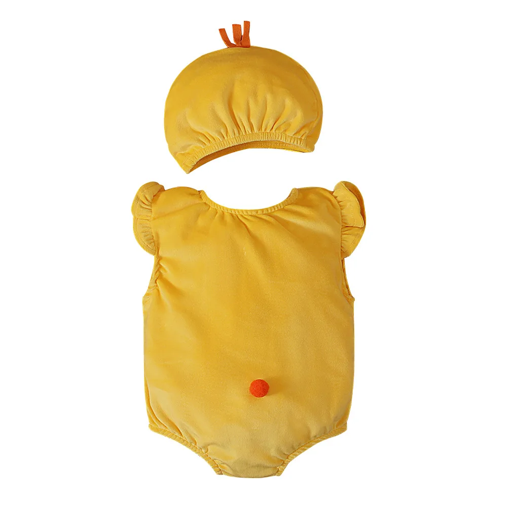 Infant Duck Outfit With Hat Baby Yellow Duckling Halloween Costume