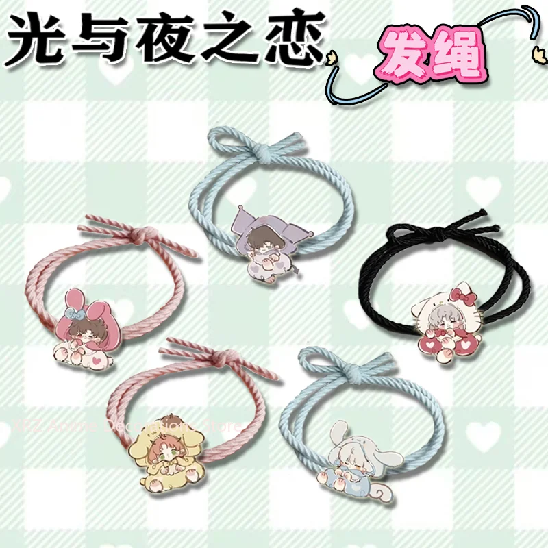 5 uds luz y noche Anime Osborn Sariel Hairrope Kawaii diadema de alta elasticidad dibujos animados chica mujer accesorios para el cabello regalos
