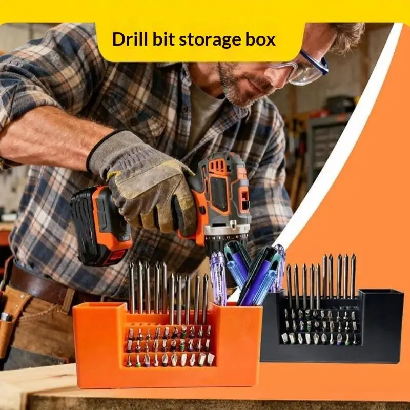 50Hole Drill Bit Organizers Screwdriver Bits Holder Storage Tool Box Heavy Duty Tool Bag With Power Gift Power Rack