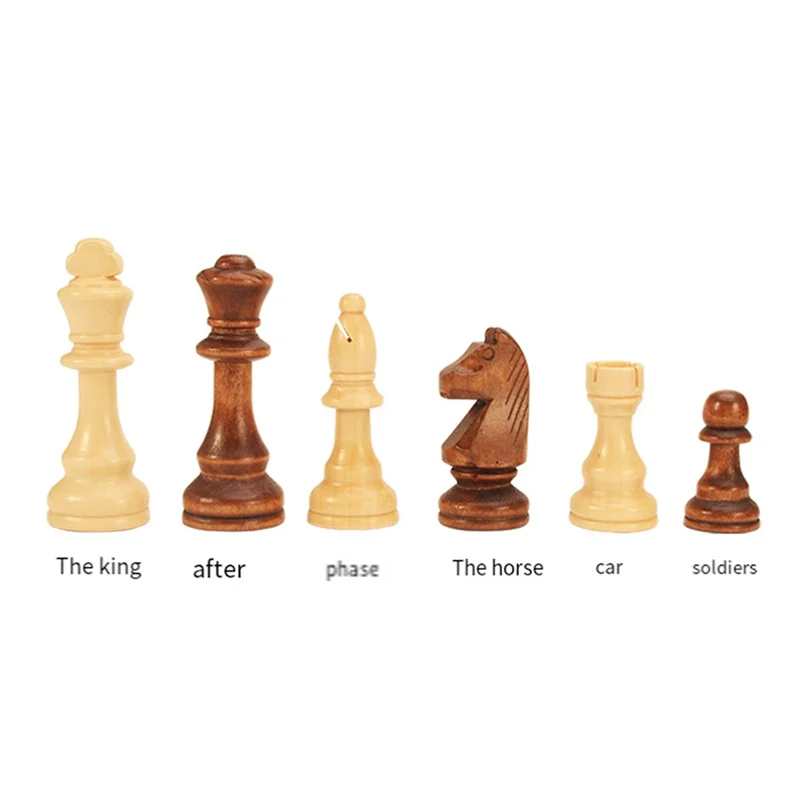 

Children Board Game Wooden Chess Set Solid Wood Pieces Walnut Chessboard Children Gift Board Game
