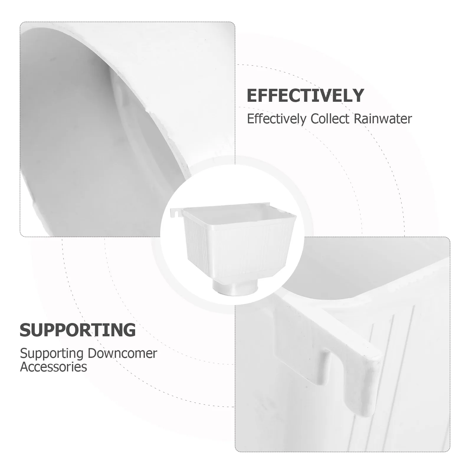 

PVC Rainwater Gutter Parts 90mm Downspout Connector White Bucket Adapter Drainage Solution Easy Install Durability Roof