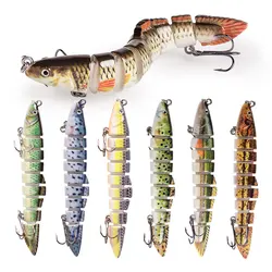Hanlin Quality Mini Eel Fishing 10cm 10g Multi Jointed Lure Minnow Wobblers Artificial Bait Hard Swimbait Bass Pike Tackle