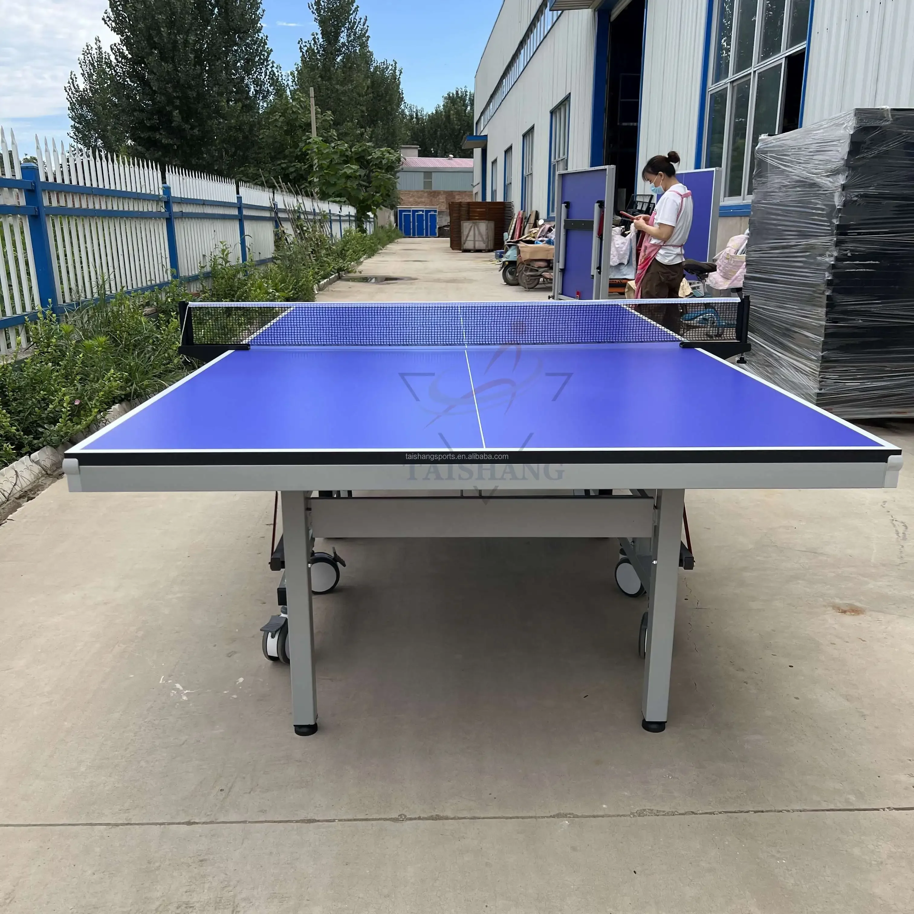 25mm top board MDF Table Tennis Table for competition With MEDICAL WHEELS