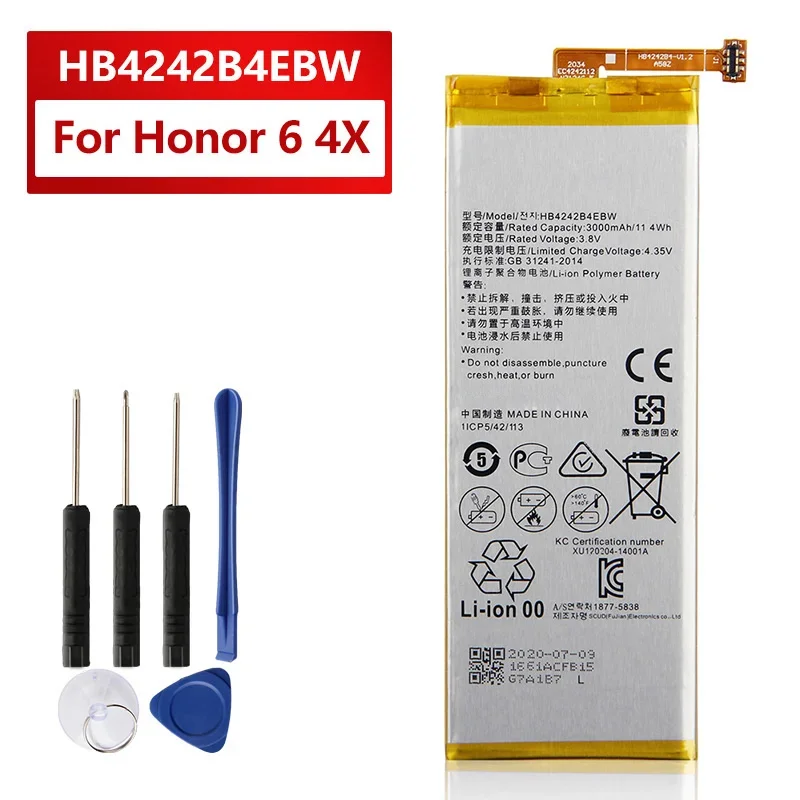 

Replacement Battery HB4242B4EBW For Huawei Honor 4X Honor 6 H60-L01 H60-L02 H60-L04 H60-L11 Rechargeable Battery 3000mAh