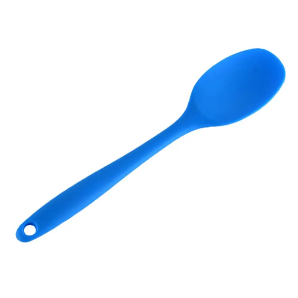 Silicone Heat Resistant Flexible Spoon Long Handle Spatula Non-stick Scraper Ice Cream Spoons Shovel Kitchen Cooking Utensil