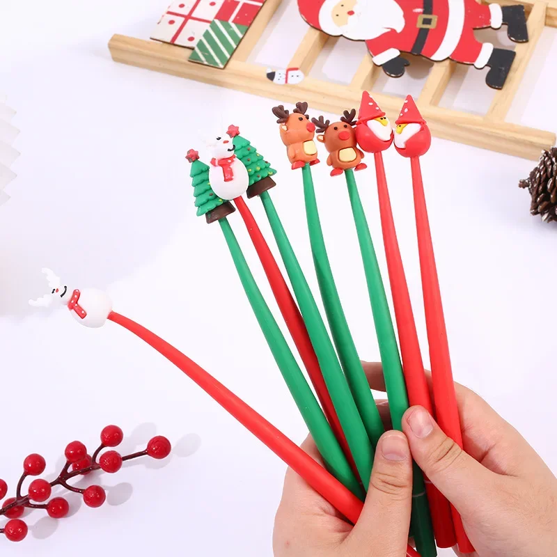 12 Pcs Cute Christmas Gel Pens, Soft and Smooth Gel Ink, Cartoon Musical Pattern, Perfect for School Supplies and Gifts