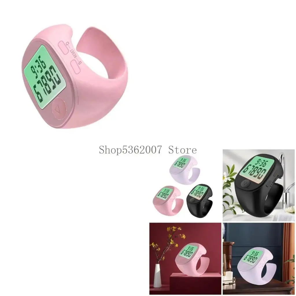 Intelligente vingerringen digitale telling teller gelijktijdig tijdweergave 5 cijfer voor frequente telbehoeften Tracking 40JB