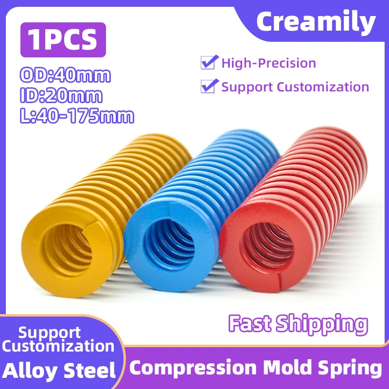 

Creamily 1PCS Compression Spring Die Mold Springs Load Spiral Stamping Mould Spring Outer Dia=40mm Inside Dia=20mm L=40-175mm