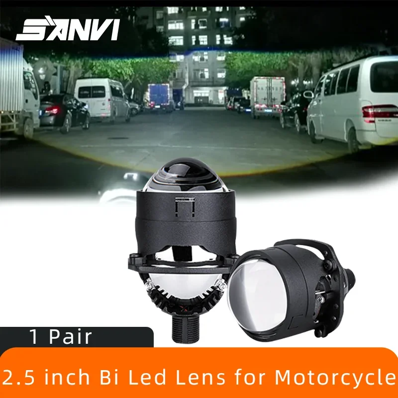 SANVI S8 2.5 Inch Projector Lens Bi Led Fit H4 H7 9005 9006 Socket Car Headlight Lenses For Retrofit Replacement Auto Headlamp