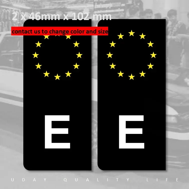 Spain E Car Number Plate EU VRI Code Car Sticker Vinyl Waterproof Weatherproof Windshield Truck Garage 06 Nfs