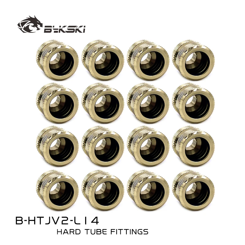 Bykski 12/16pcs Hard Tube Fitting OD12mm OD14mm OD16mm Hand Compression Brass G1/4'' Joint for PMMA PETG Rigid Pipe B-HTJV2-L12