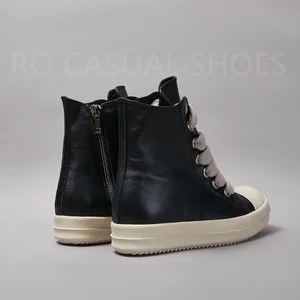 ريكس الرجال والنساء الجلود الأصلية جامبو الدانتيل أحذية رياضية عالية الأعلى ، أحذية غير رسمية مع سحاب ، تصميم أحذية أوينز ، أعلى جودة أعلى 12 مبيعا سترة ريك غرايمز - No3