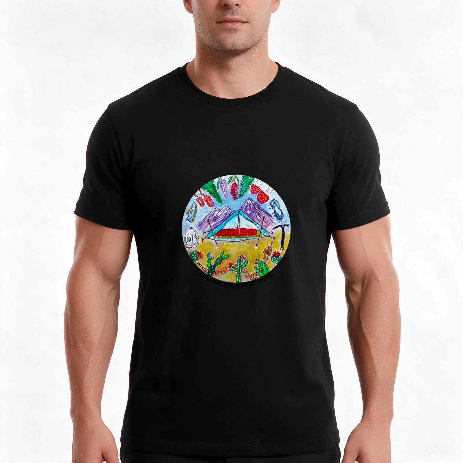 An Ode To The Pacific Crest Trail T-Shirt, Summer Casual Cotton Tee, Oversized Streetwear Tops, Vintage Graphic Print