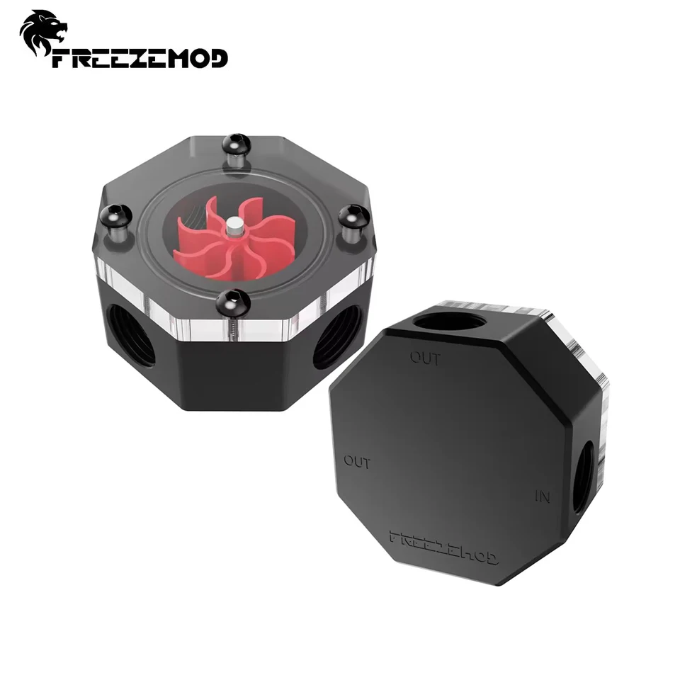 FREEZEMOD Metal Water Flow Meter G1/4 Thread 3‑Port For PC & Industrial Liquid Cooling