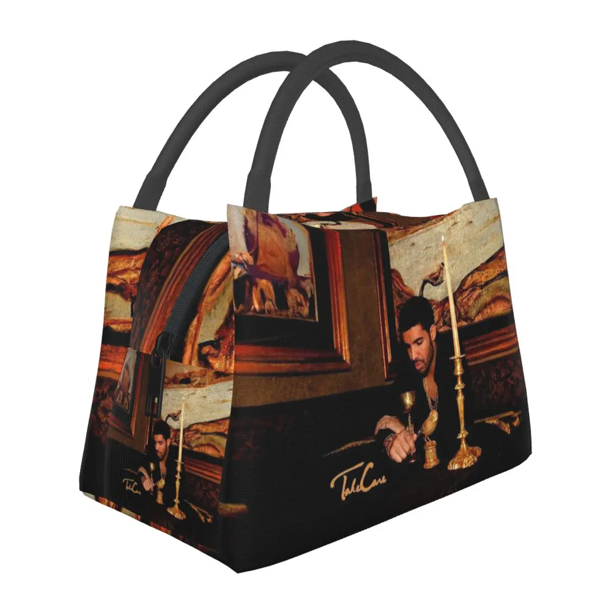 

Hip Hop Rapper Drake Take Care Album Lunch Bag for School Bento Storage Food Boxes Container Cooler Thermal Lunch Box Tote