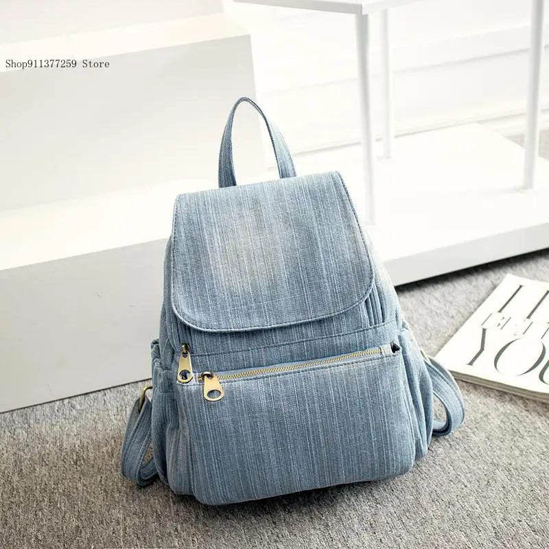 Large Capacity High Quality Canvas Jeans Student Schoolbag Travel Knapsack Rucksack Mochila Casual Denim Women Backpack