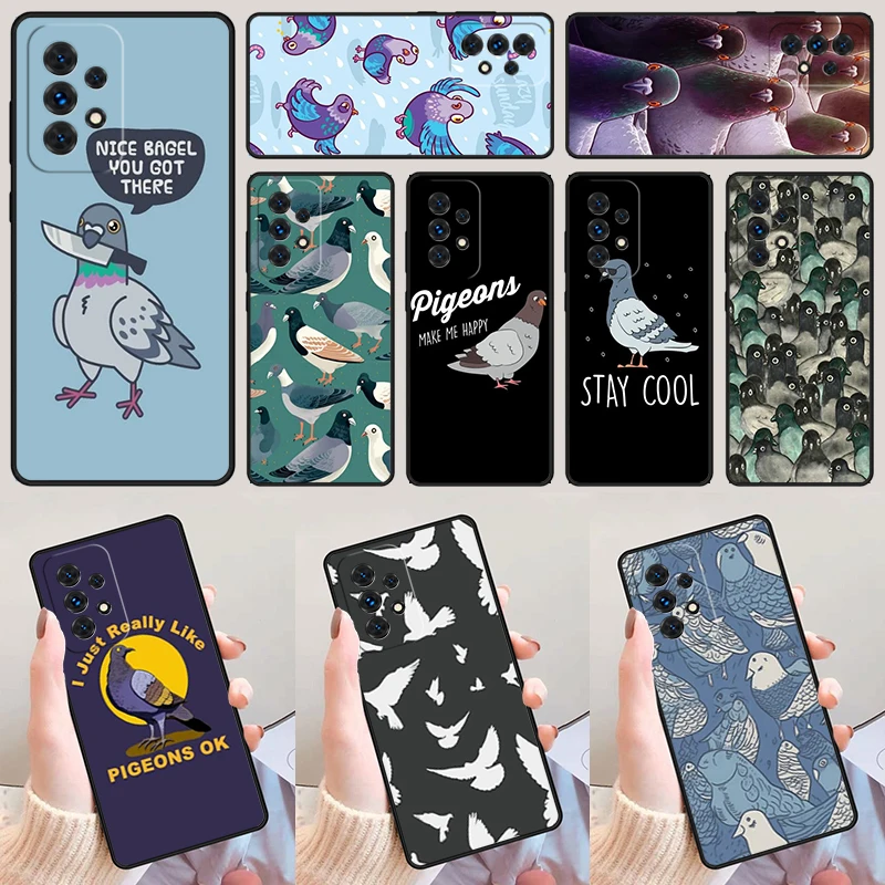 Pigeons Doves Bird Birds Flock Animal For Samsung A52 A72 A73 A20e A21S A50 A70 A11 A12 A42 A31 A40 A51 A71 A32 A80 Phone Case