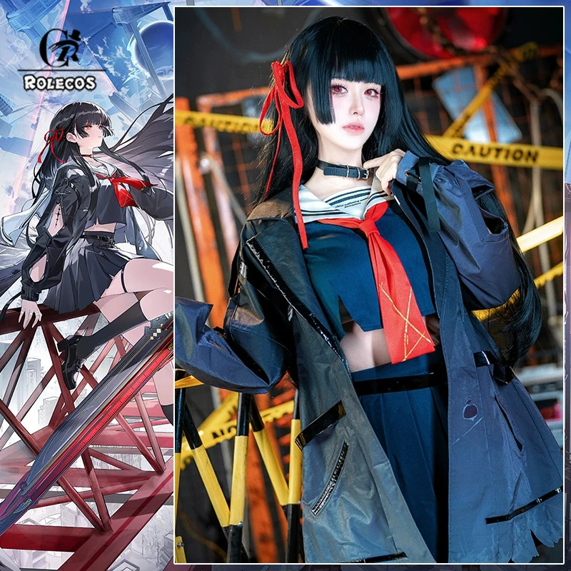 

ROLECOS Game Wuthering Waves Chisa Cosplay Costume Eye of Unravelling Chisa Women School Uniform Halloween Party Outfit