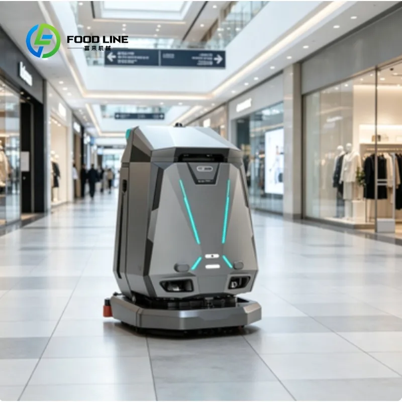 Heavy-Duty AI Robotic Floor Scrubber 29kg Down Pressure, Oil & Grease Removal for Factory, Mall, Hospital Commercial Cleaning