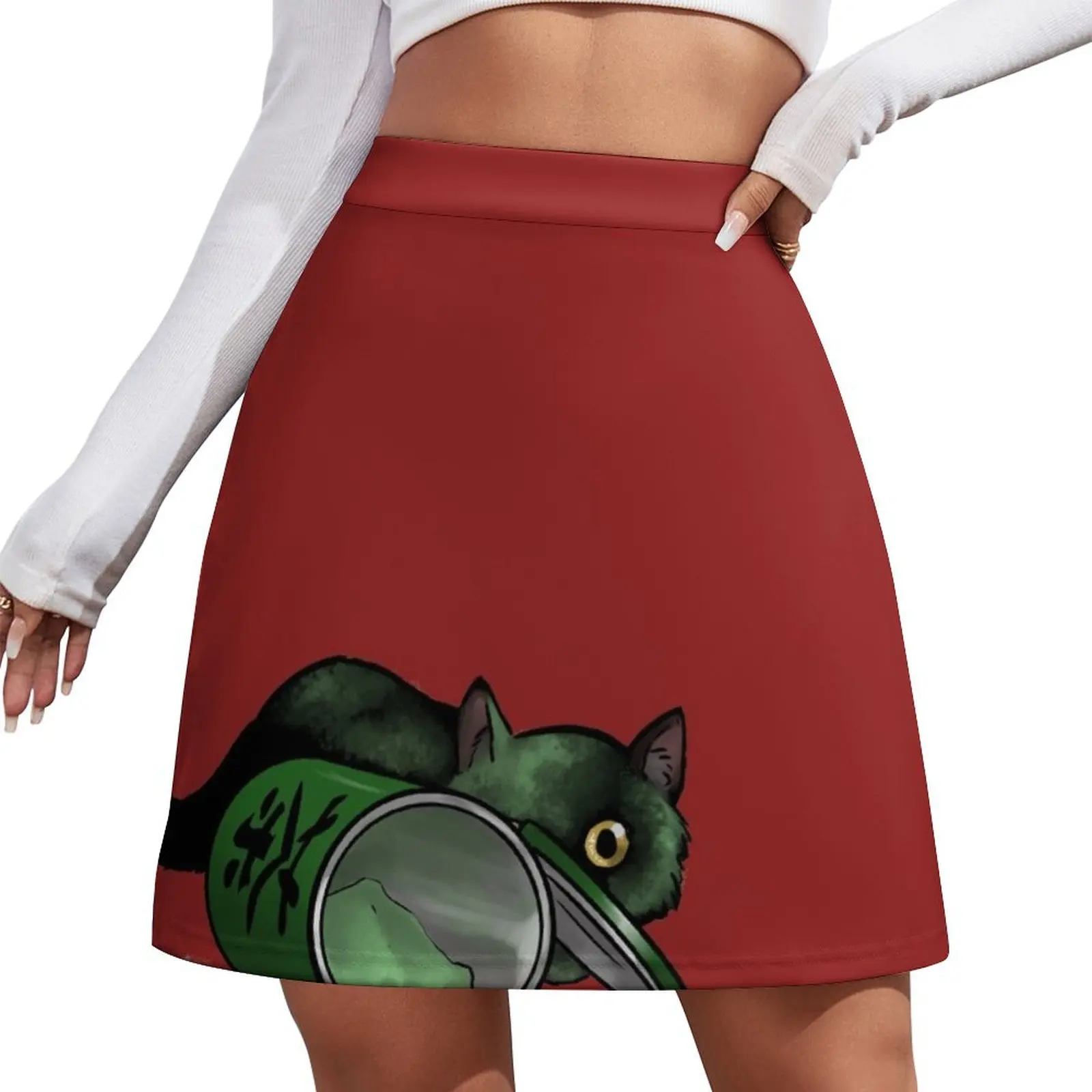 Japanese Tea Ceremony Kitten - Matcha Mess Mini Skirt korean style Korean clothing
