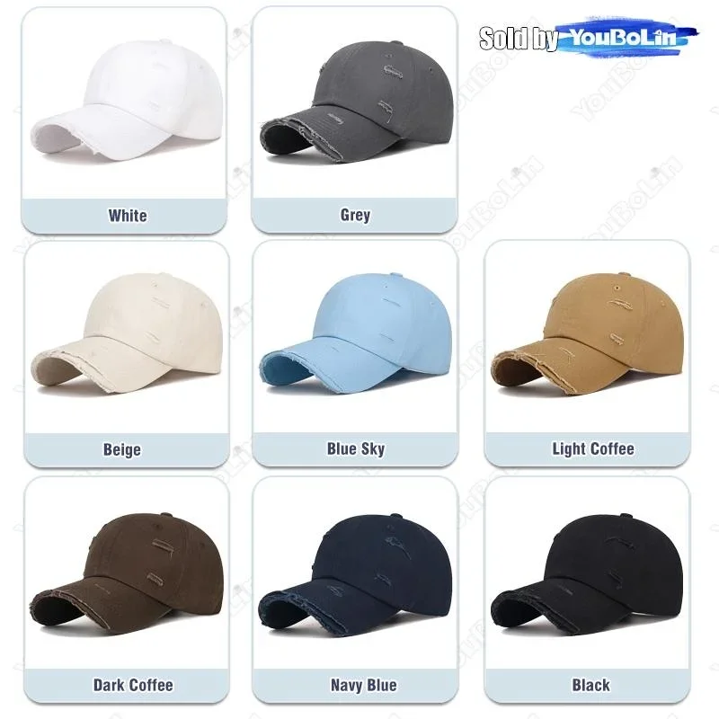 Универсальная бейсболка в корейском стиле с новой дыркой для мужчин и женщин, индивидуальная однотонная хлопковая повседневная шляпа от солнца с летающим краем